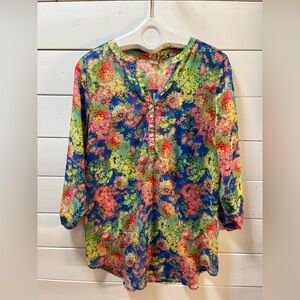 ROSA FAIA Floral Beach Tunic – Size M